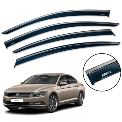 Ветровики для Volkswagen Passat B8 2015-... седан с хром молдингом (DEFL)