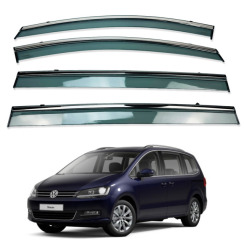 Вітровики для Volkswagen Sharan 2010-... 5D/SEAT ALHAMBRA 5D 2010-... з хром молдингом (DEFL)