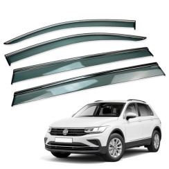 Вітровики для Volkswagen Tiguan 2016-2025 Allispace комплект 4 шт. з хром молдингом (HAWK)