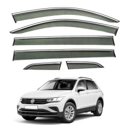 Вітровики для Volkswagen Tiguan 2016-2025 Allispace 6ШТ. з хром молдингом (HAWK)
