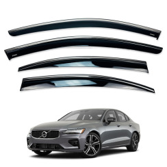 Ветровики для Volvo S60 2019-... с хром молдингом (HAWK)