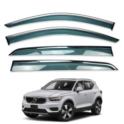 Ветровики для Volvo XC40 2018-... с хром молдингом (HAWK)
