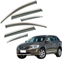 Вітровики для Volvo XC60 2008-2018 6ШТ. з хром молдингом (HAWK)