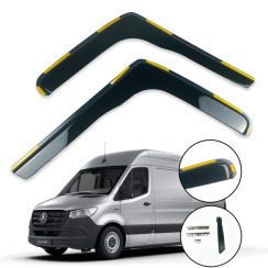 Ветровики для Mercedes Sprinter 2018-... W907 2D (вставные комплект 2 шт) (DEFL)