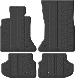 Гумові килимки в салон для BMW 5-series (F10; F11) 2013-2017 (задній привід) комплект з 4 штук (Gledring)