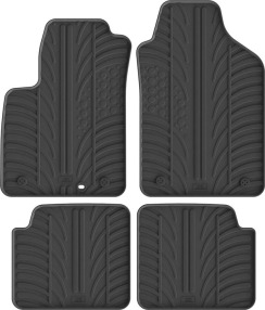 Резиновые коврики в салон для Fiat 500 (mkI) 2013→ (4 клипсы) комплект из 4 штук (Gledring)