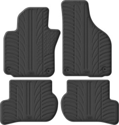 Гумові килимки в салон для Volkswagen Golf (mkV) 2003-2010 / (mkVI) 2008-2014 / Jetta (mkV) 2005-2010 / Scirocco (mkIII) 2008-2017 (круглые клипсы) комплект з 4 штук (Gledring)