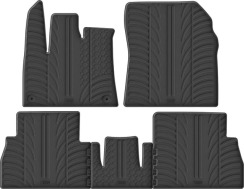 Гумові килимки в салон для Citroen Berlingo (mkIII); Peugeot Rifter (mkI); Opel Combo (mkV)(E); Toyota ProAce City (mkI) 2018→ (пассажир с регулировками)(круглые клипсы)(1-2 ряд) комплект з 5 штук (Gledring)