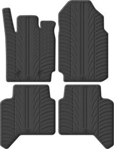 Резиновые коврики в салон для Ford Ranger (T6)(mkI) 2011-2022 (EU)(double cab)(АКПП) комплект из 4 штук (Gledring)