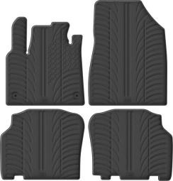 Гумові килимки в салон для Renault Kangoo (mkIII) 2020→; Mercedes-Benz T-Class (W420) 2021→; Nissan Townstar (mkI) 2022→ (пассажирский)(1-2 ряд) комплект з 4 штук (Gledring)