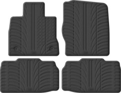 Резиновые коврики в салон для Ford Explorer (mkVI) 2021→ (2 клипсы)(1-2 ряд) комплект из 4 штук (Gledring)
