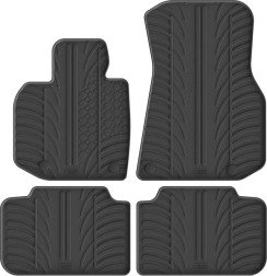 Резиновые коврики в салон для BMW X3 (G45) 2024→ комплект из 4 штук (Gledring)