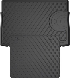 Гумовий килимок в багажник для Volkswagen Golf (mkVII) 2012-2021 (хетчбек)(с двухуровневым полом)(нижний уровень)(багажник с защитой) (Gledring)