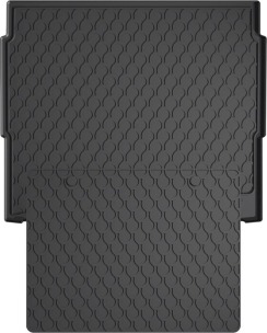 Резиновый коврик в багажник для Opel Grandland (mkI) 2017-2024 (с двухуровневым полом)(верхний уровень)(багажник с защитой) (Gledring)