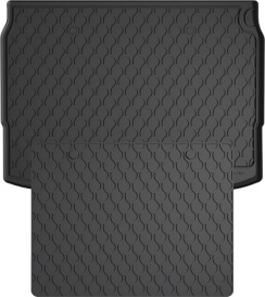 Гумовий килимок в багажник для Nissan Qashqai (mkII) 2013-2021 (с двухуровневым полом)(верхний уровень)(багажник с защитой) (Gledring)