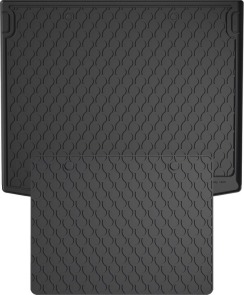 Резиновый коврик в багажник для Volkswagen Caddy (mkIII) 2010-2021 (Life)(багажник с защитой) (Gledring)